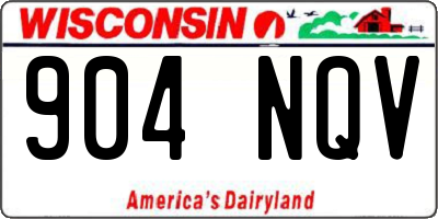 WI license plate 904NQV
