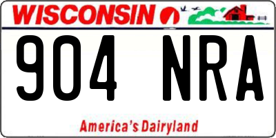 WI license plate 904NRA