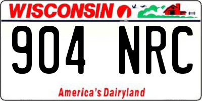 WI license plate 904NRC