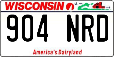 WI license plate 904NRD