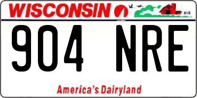 WI license plate 904NRE