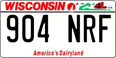 WI license plate 904NRF