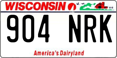 WI license plate 904NRK