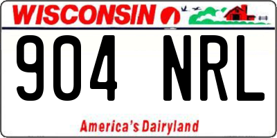 WI license plate 904NRL