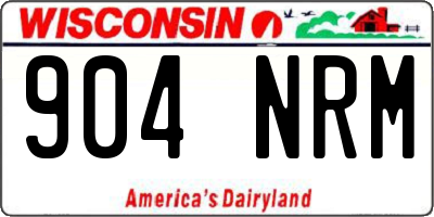 WI license plate 904NRM