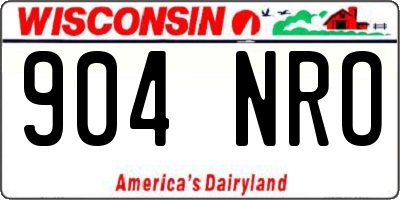 WI license plate 904NRO