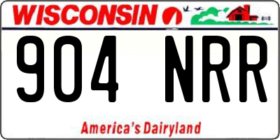 WI license plate 904NRR