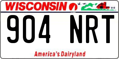 WI license plate 904NRT