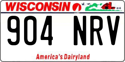 WI license plate 904NRV