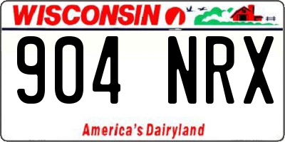 WI license plate 904NRX
