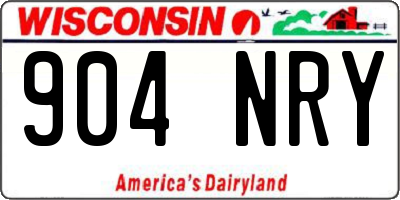 WI license plate 904NRY