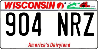 WI license plate 904NRZ