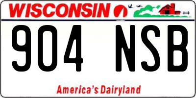 WI license plate 904NSB