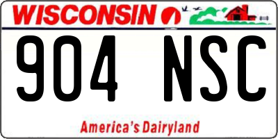 WI license plate 904NSC