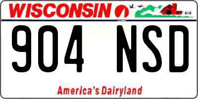 WI license plate 904NSD