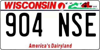 WI license plate 904NSE