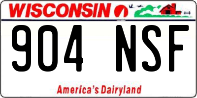 WI license plate 904NSF