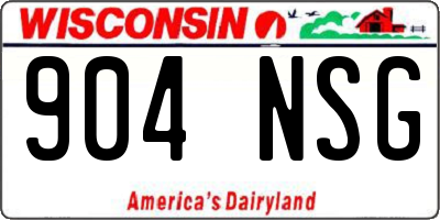 WI license plate 904NSG