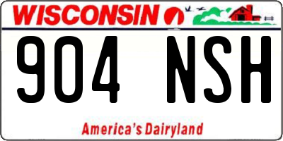 WI license plate 904NSH