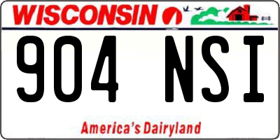 WI license plate 904NSI