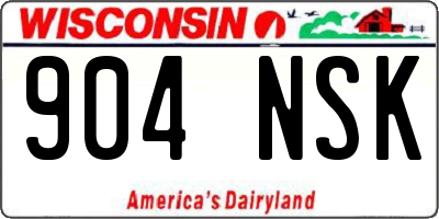 WI license plate 904NSK