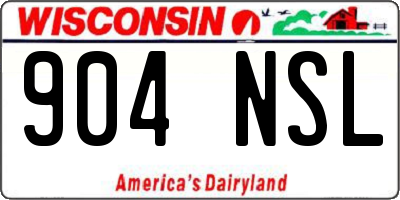 WI license plate 904NSL
