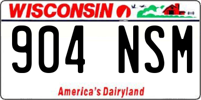WI license plate 904NSM