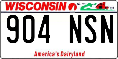 WI license plate 904NSN