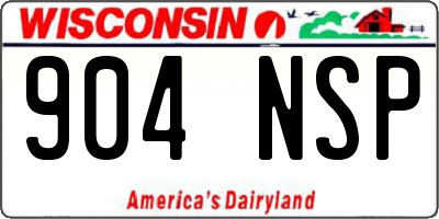 WI license plate 904NSP