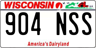 WI license plate 904NSS