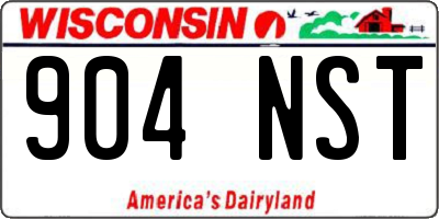 WI license plate 904NST
