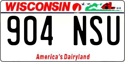 WI license plate 904NSU