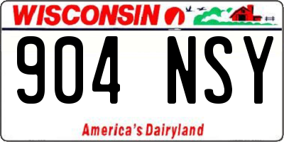 WI license plate 904NSY