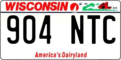 WI license plate 904NTC