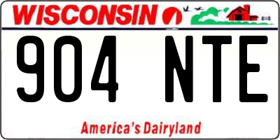 WI license plate 904NTE
