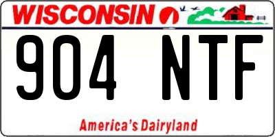 WI license plate 904NTF