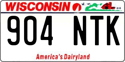 WI license plate 904NTK