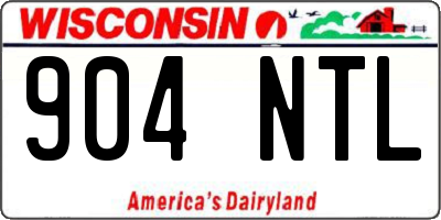 WI license plate 904NTL
