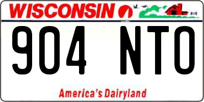 WI license plate 904NTO