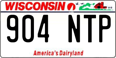 WI license plate 904NTP