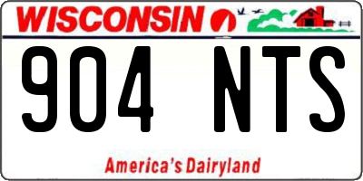 WI license plate 904NTS