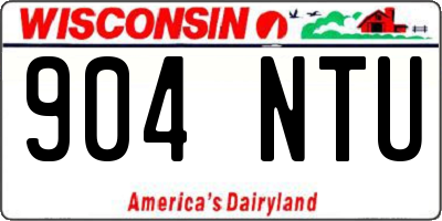 WI license plate 904NTU
