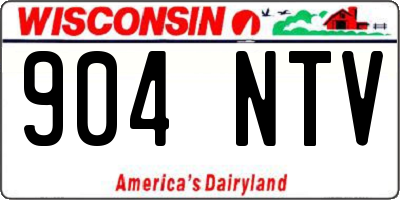 WI license plate 904NTV
