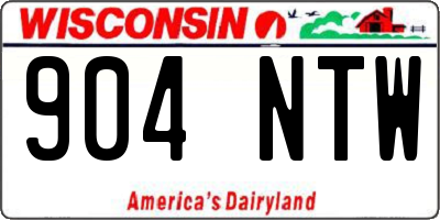 WI license plate 904NTW