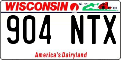 WI license plate 904NTX