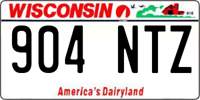 WI license plate 904NTZ