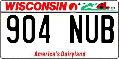 WI license plate 904NUB