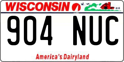 WI license plate 904NUC