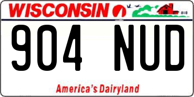 WI license plate 904NUD
