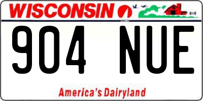 WI license plate 904NUE